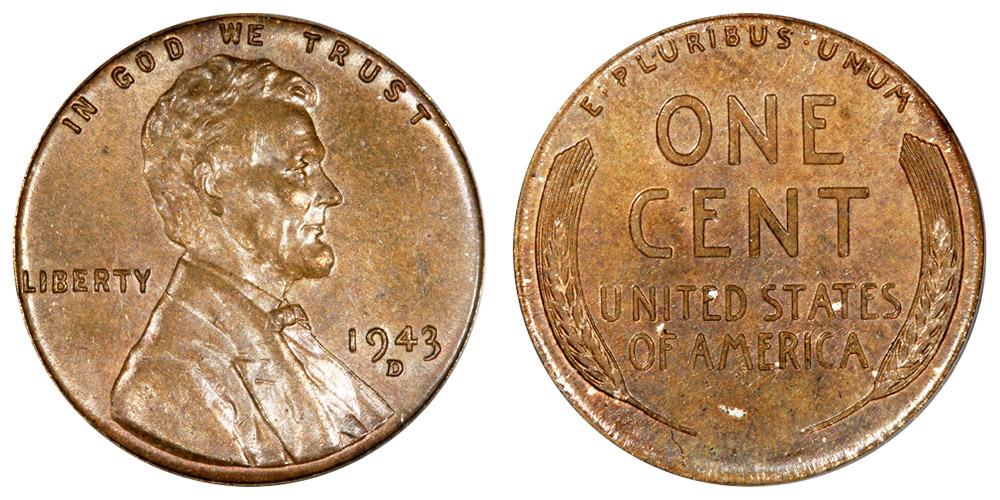 1943 D Lincoln Wheat Cent Bronze