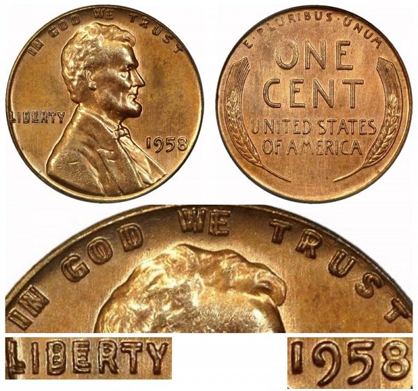 1958 P Lincoln Wheat Cent (Doubled-Die Obverse)