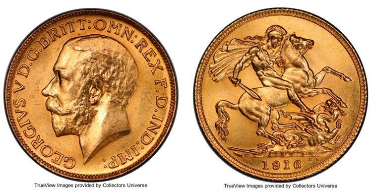 1916 Canada George V Gold Sovereign