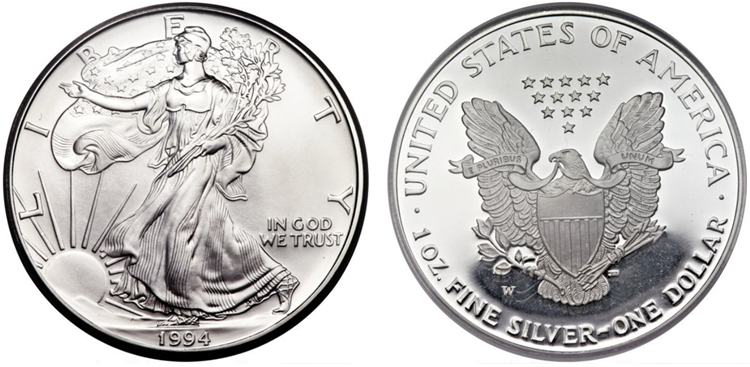 1995 S American Silver Eagle
