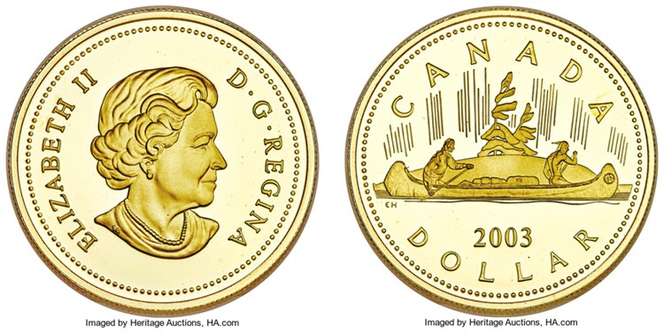 2003 Canada Elizabeth II Gold Proof “Golden Jubilee” Dollar