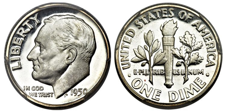1950 Roosevelt Dime $18,800