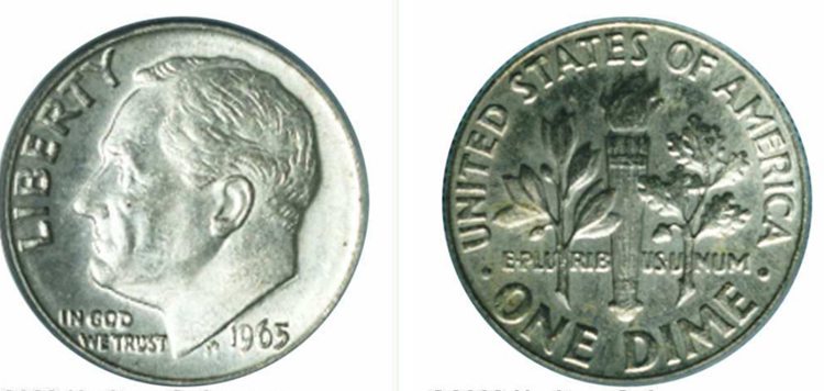 1965 Roosevelt Dime $8,912