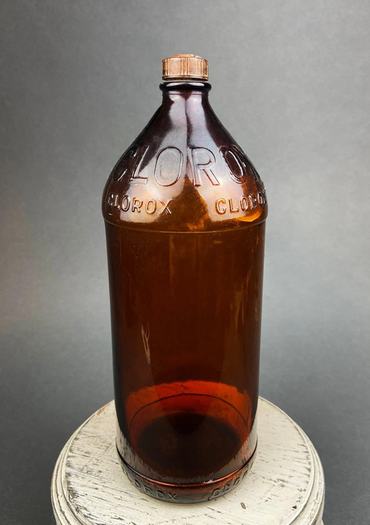 1. Vintage Amber Clorox Bottle