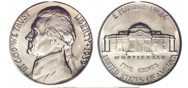 10. 1939 Jefferson Nickel $9,400