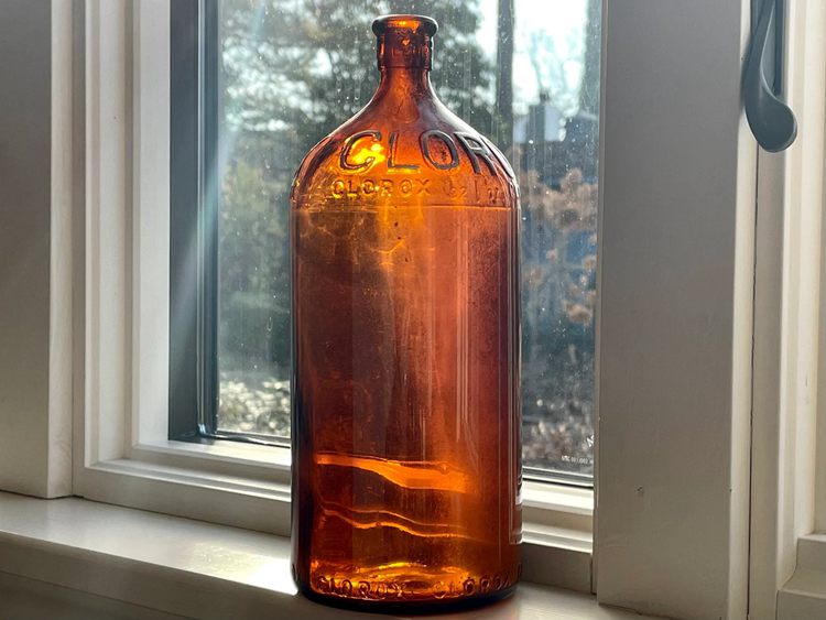 10. Vintage Clorox Embossed Bottle