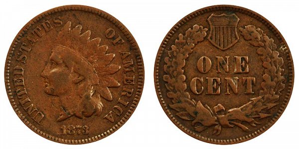 1873 Indian Head Cent Double Liberty