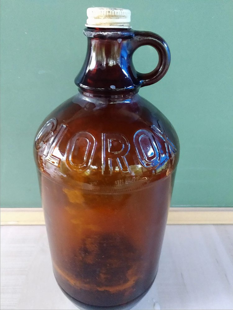 Half Gallon Antique Amber Clorox Bottle 