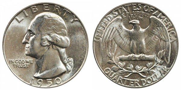 3. 1950 Washington Quarter $31,200
