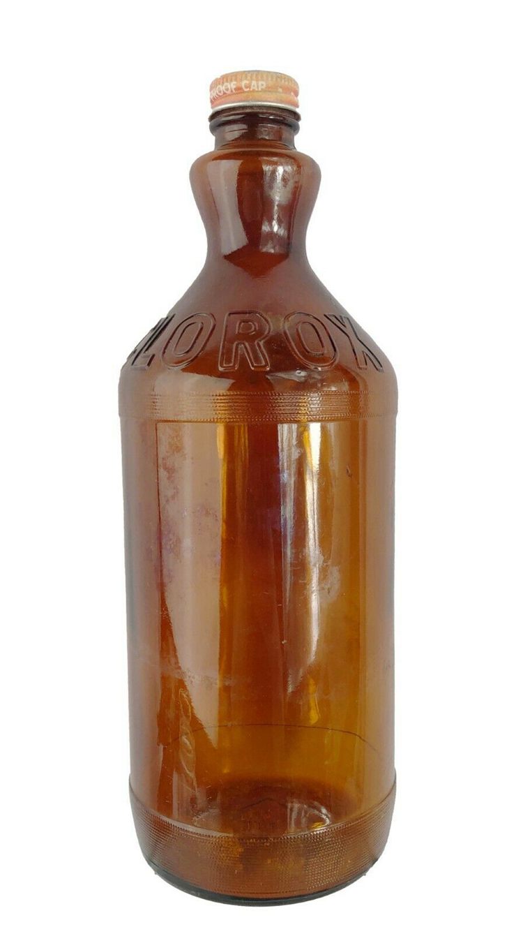 5. Vintage Brown Glass Clorox Bottle
