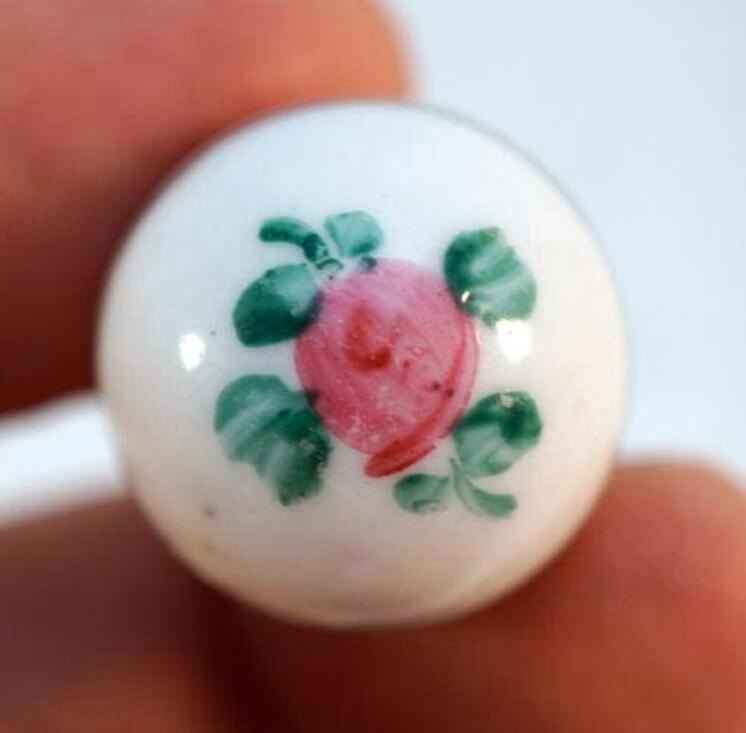 8. Rare Antique Glazed China Marble Kings Rose