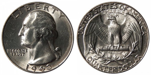 9. 1943 Washington Quarter Doubled Die Obverse $17,400