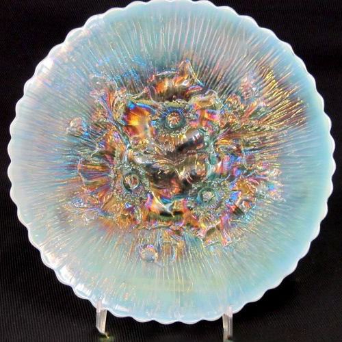 9. Northwood Poppy Show Plate in Aqua Opal