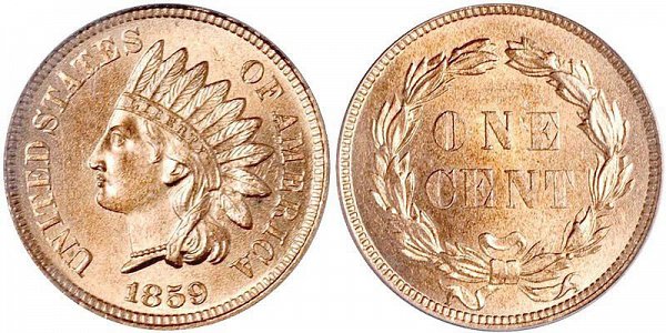 Copper-Nickel Laurel Wreath Reverse (1859) Value & Chart