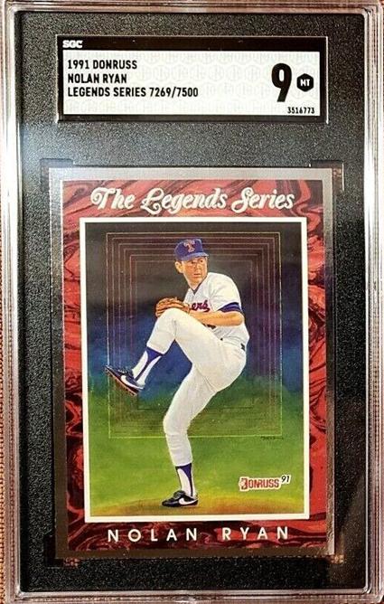 10. 1991 Donruss Elite Legends Nolan Ryan Rangers Baseball Card