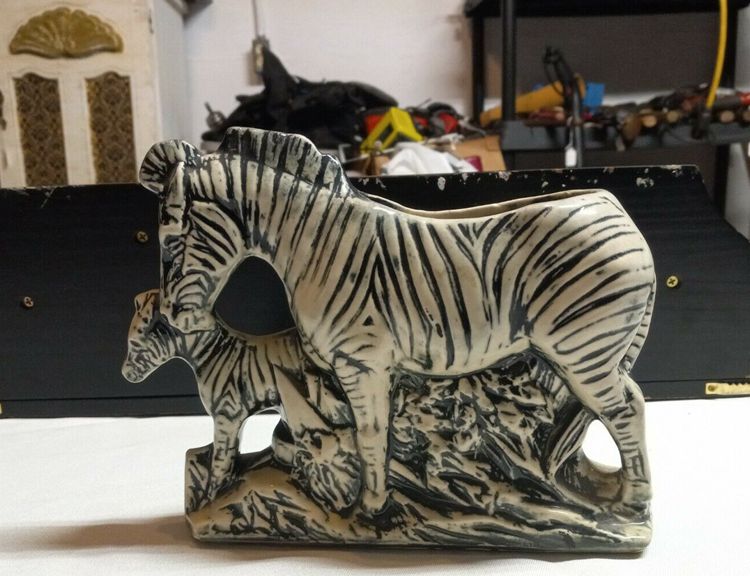 10.  Mccoy Pottery Zebra Planter