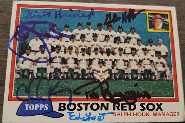 13. 1981 ToppsRed Sox 6 Signed Team Card