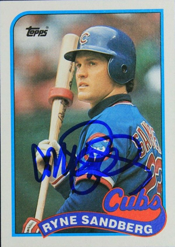 13. 1989 Ryne Sandberg Chicago Cubs Topps Signed Card