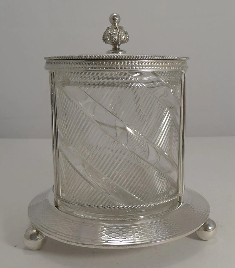 13. Top Notch Antique English Crystal Biscuit Box