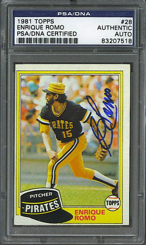 14. 1981 Topps Enrique Romo Signed Pittsburgh Pirates