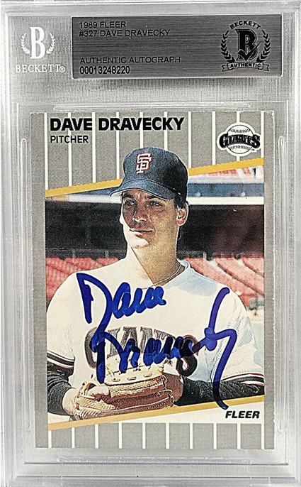 14. 1989 Dave Dravecky S.F. Giants Signed Baseball Card