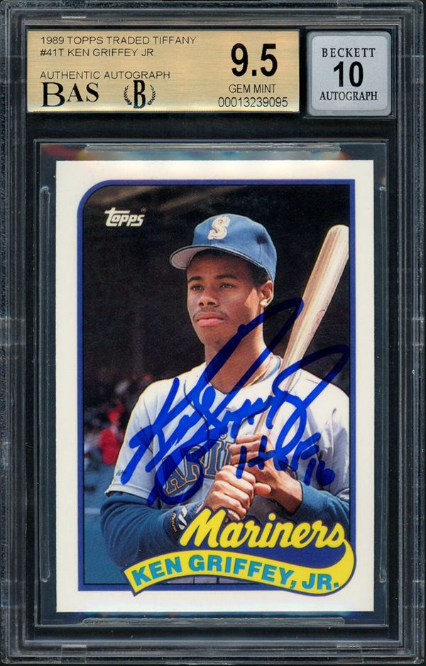 14. #417 Ken Griffey Jr 1989 Topps Traded With Autograph