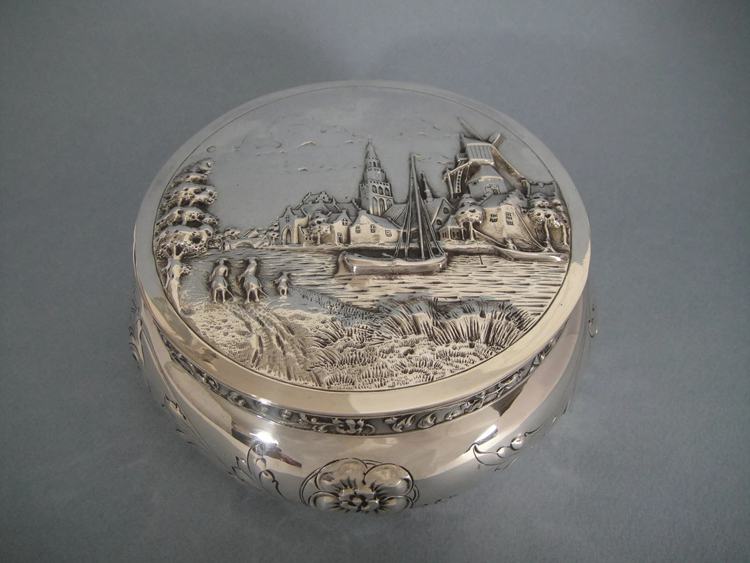 14. Antique Silver Biscuit Box