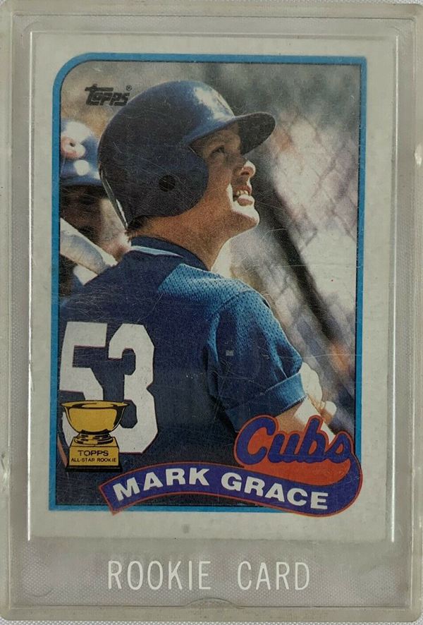 15. 1986 Topps Mark Grace Signed Rookie Card