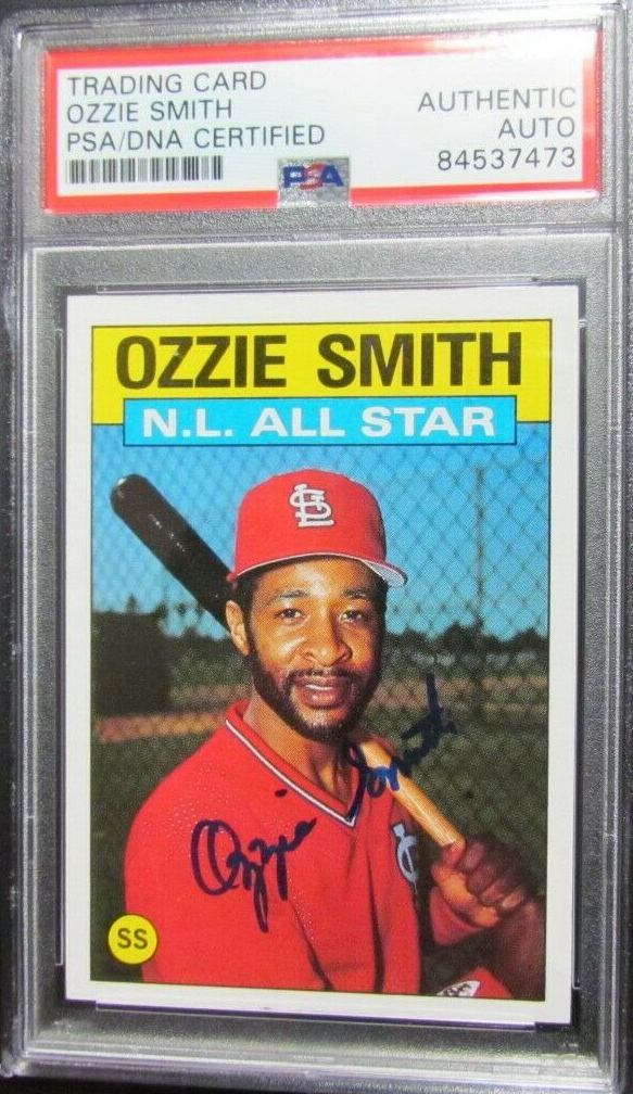 15. 1986 Topps Ozzie Smith Card Authentic Autograph