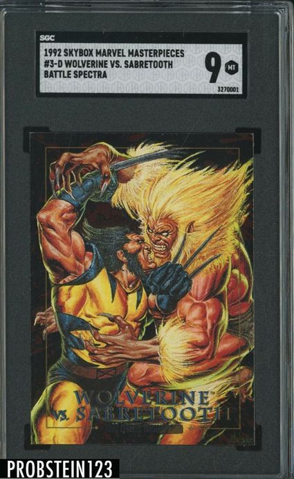 15. 1992 Skybox Marvel Masterpieces Battle Spectra Wolverine VS Sabretooth  