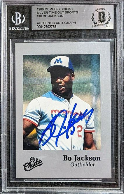 15. Bo Jackson 1986 Memphis Chicks Silver Time Out Sports Signed