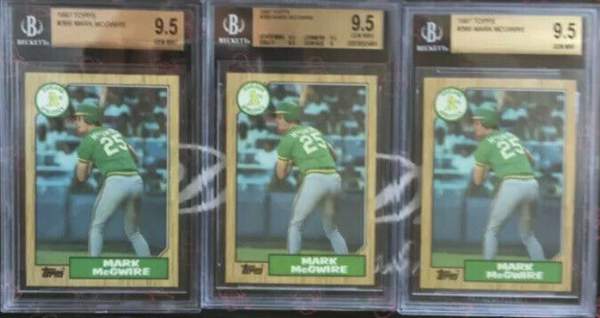 15. Lot 3 Mark McGwire 1987 Topps Card