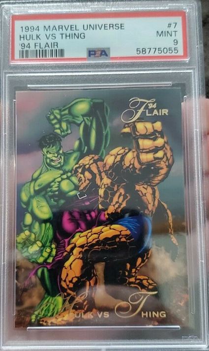 18. 1994 Marvel Universe Flair - Hulk Vs. Thing Card