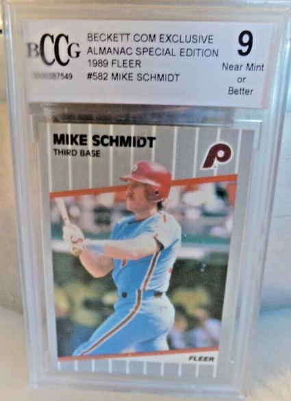 19. 1989 Mike Schmidt Fleer Graded Trading Baseball Card