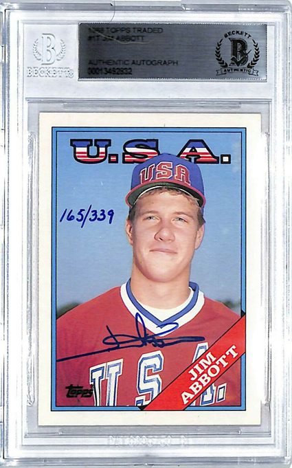 1988 Topps Traded Jim Abbott Baseball Rookie Card