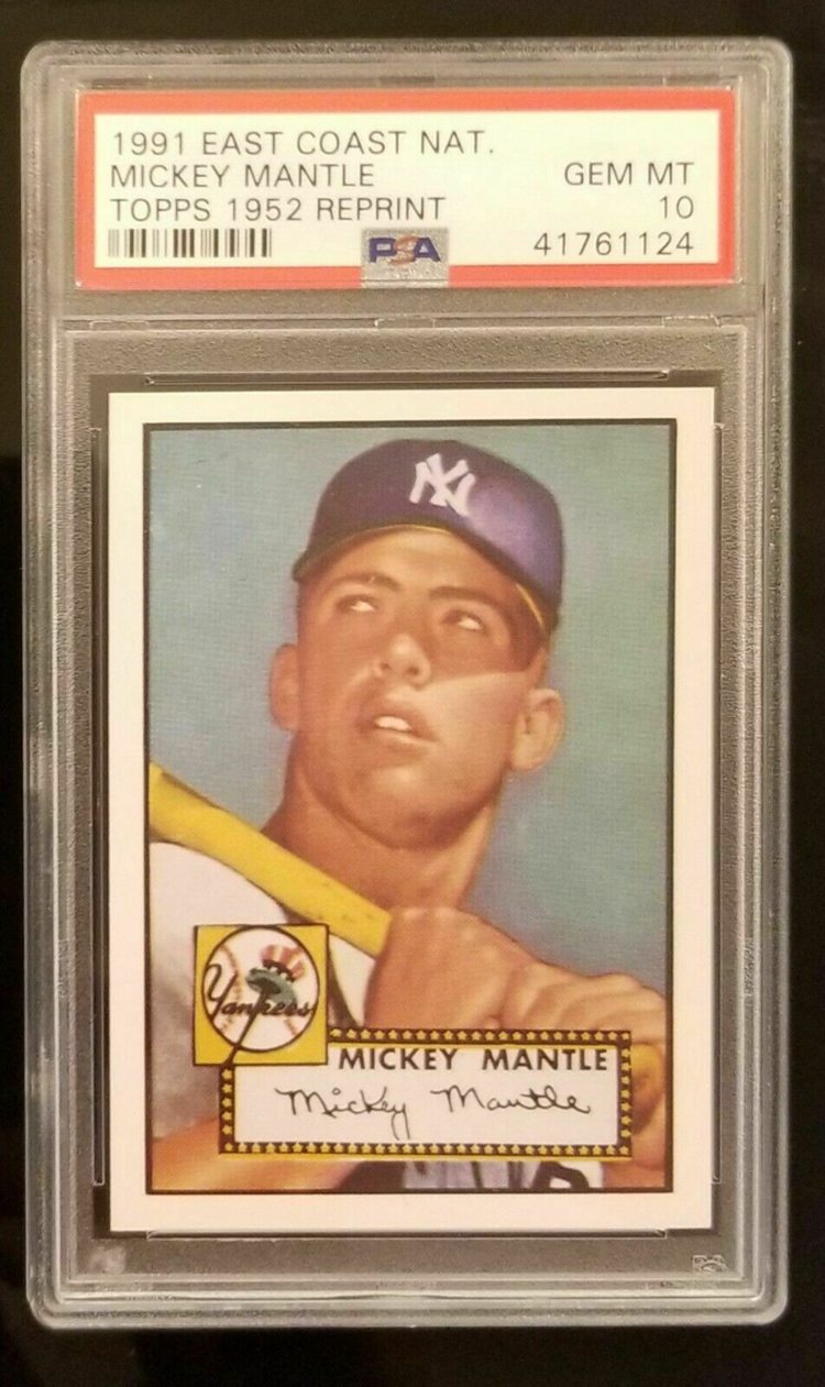 1991 Topps Mickey Mantle Baseball Card 1952 Reprint