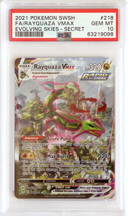 2. 2021 Pokémon SWSH Evolving Skies Rayquaza VMAX Card