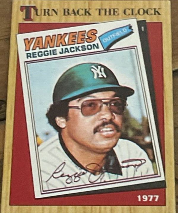 22. Reggie Jackson 1987 Topps Turn Back The Clock Baseball Card