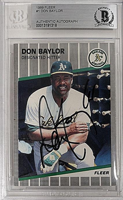 24. Don Baylor Oakland Signed 1989 Fleer Baseball Card