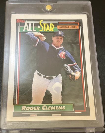 24. Roger Clemens Topps 1992 All-Star Baseball Card