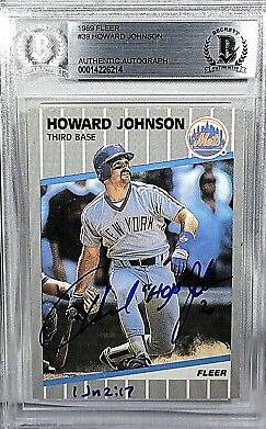 26. Howard Johnson Signed 1989 Fleer Baseball Card NY Mets