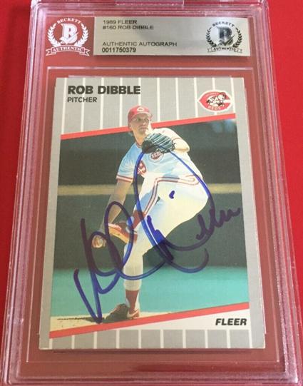 27. Rob Dibble Reds 1989 Fleer Signed Card
