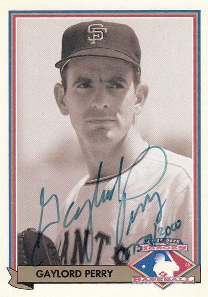 28. 1991 Upper Deck Gaylord Perry Signed Baseball Card
