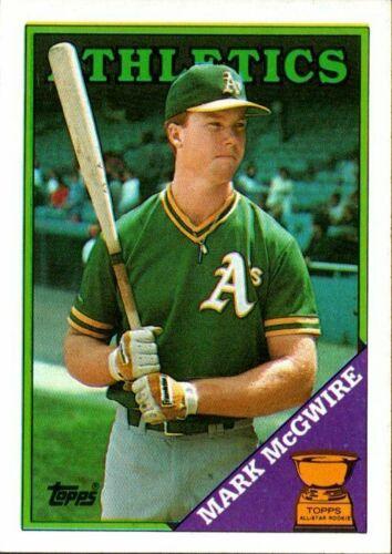 3. 1988 Topps Vintage Baseball Card Mark McGwire Error Yellow Line