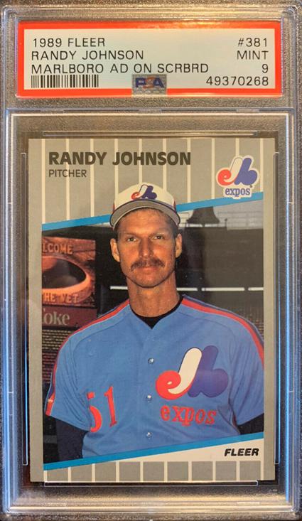 3. 1989 Fleer Randy Johnson Marlboro Rookie Card