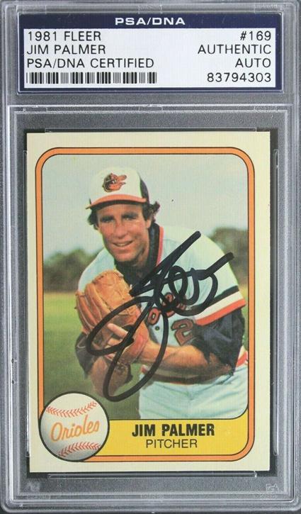 3. Jim Palmer Baltimore Orioles Autographed 1981 Fleer