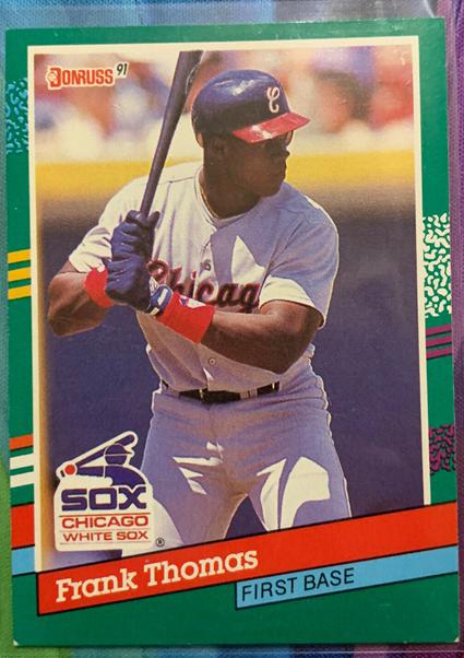 4. 1991 Frank Thomas Rare Error Back Donruss White Sox Baseball Card