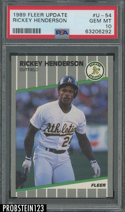 6. 1989 Fleer Update Rickey Henderson Oakland Card