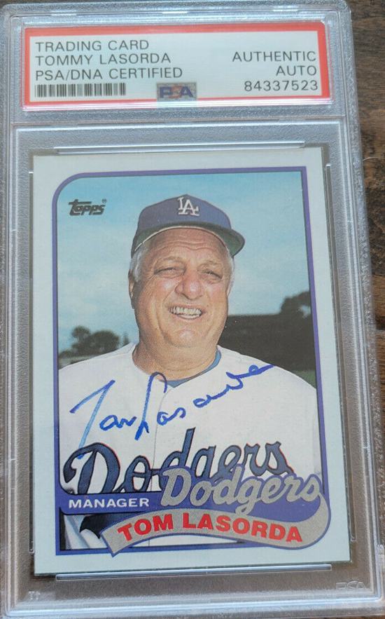 6. Tommy Tom Lasorda Dodgers Topps Signed Card