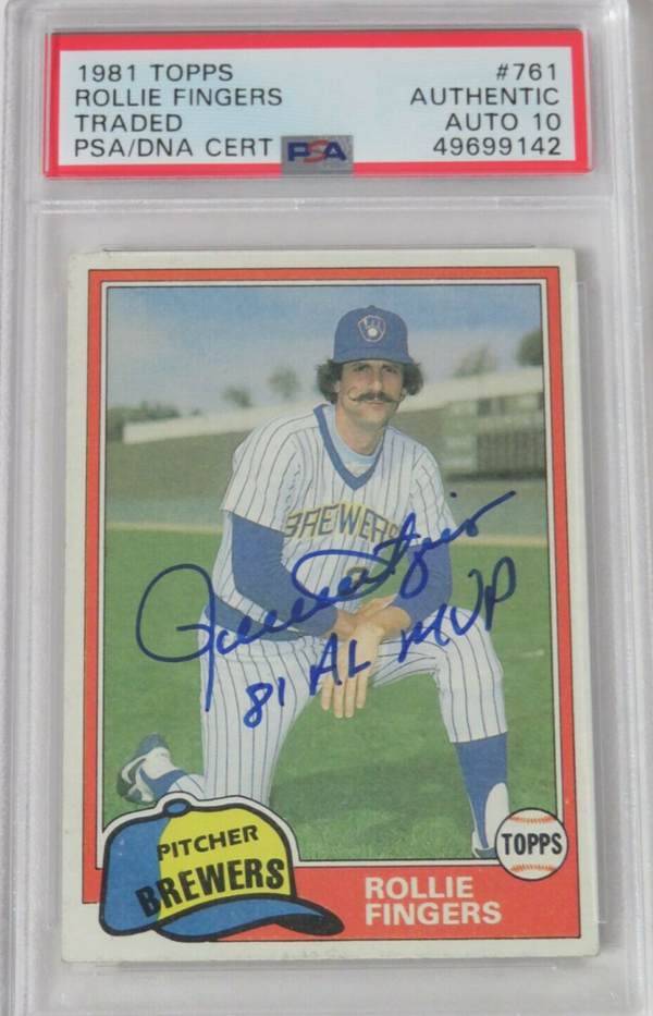 7. 1981 Topps Rollie Fingers Signed Card